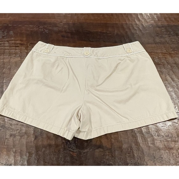 Ann Taylor Shorts Size 16 Beige Khaki Signature Fit Flat Front Low Rise Preppy - Picture 5 of 8